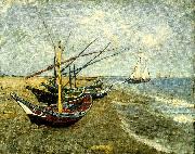 Vincent Van Gogh fiskear pa stranden vid saintes-mariesbat USA oil painting artist